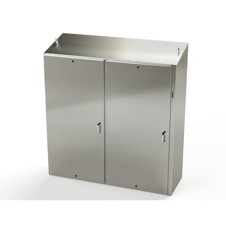 Saginaw Control & Engineering 3 Point Latch with Coinproof/Padlock Handle Electrical Enclosures, 72 in H, 24 in D, 73 in W SCE-72XEL7324SSST